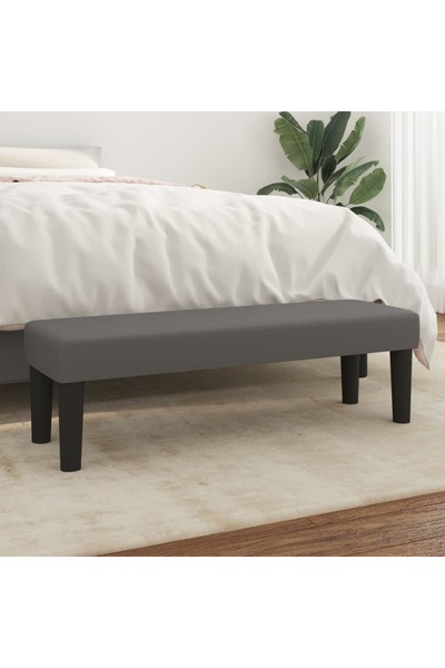 Concept Πάγκος, γκρι, 100x30x30 εκ., οικολογικό Δερμάτινο