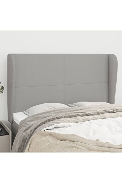 Concept Tăblie de pat cu aripioare gri deschis 147x23x118/128 cm textil