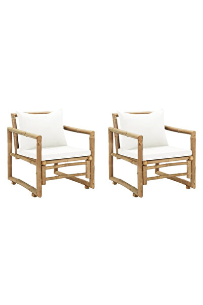 Concept Scaune de grădină cu perne, 2 buc., bambus