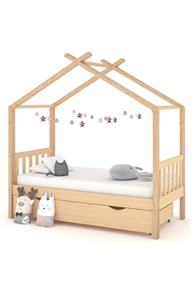 Concept Σκελετός παιδικού κρεβατιού, με ένα συρτάρι, 80x160 εκ., μασίφ ξύλο π...