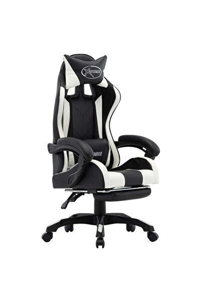 Concept Αγωνιστική σέλα, υποπόδιο, λευκό/μαύρο, οικολογικό Δερμάτινο