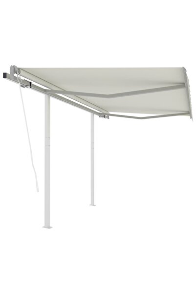 Concept Copertină retractabilă automat cu stâlpi, crem, 3,5x2,5 m