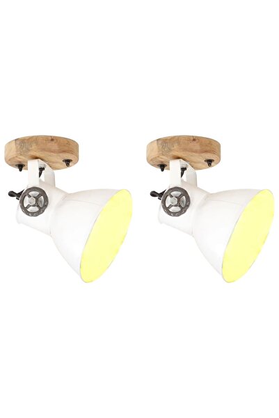 Concept Βιομηχανικά φωτιστικά τοίχου/οροφής, λευκά, 2 τεμ., 20x25 cm, E27