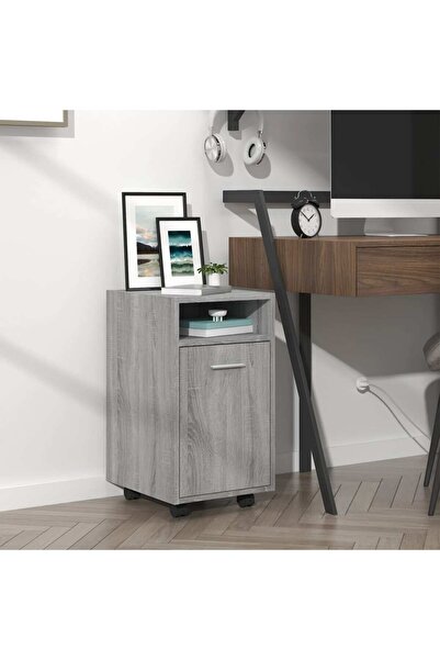 Concept Dulap lateral cu roți gri sonoma 33x38x60 cm lemn prelucrat