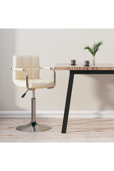 Concept Σκαμπό μπαρ, κρεμ, ύφασμα