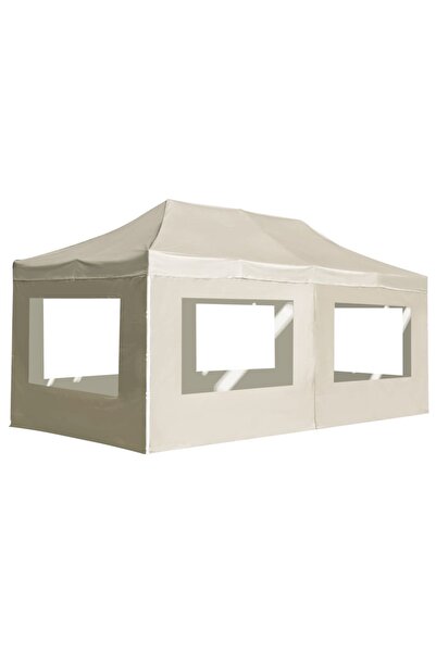 Concept Cort de petrecere pliabil cu pereți, crem, 6 x 3 m, aluminiu