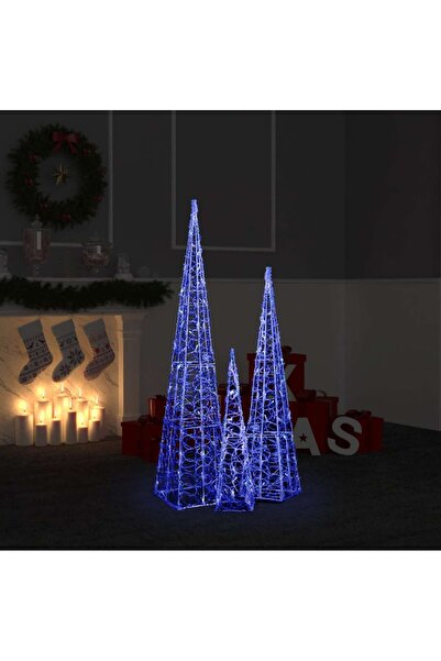 Concept Σετ διακοσμητικών κώνων LED, μπλε, 60/90/120 cm, Ακρυλικό