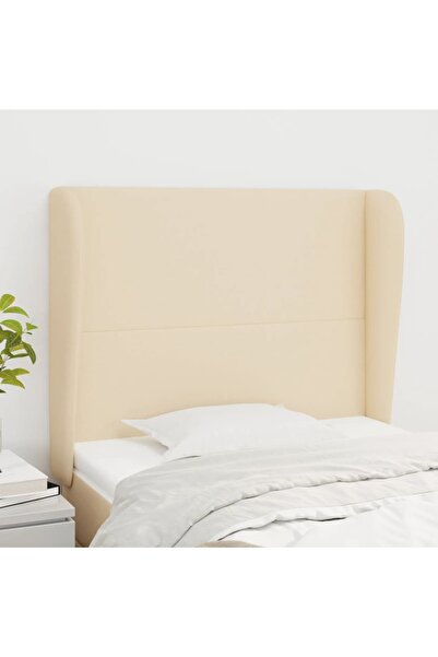 Concept Tăblie de pat cu aripioare, crem, 83x23x118/128 cm, textil