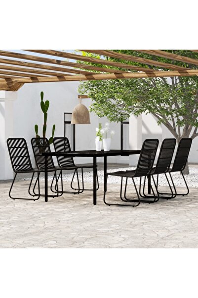 Concept Σετ επίπλων κήπου, 7 τεμάχια, μαύρο