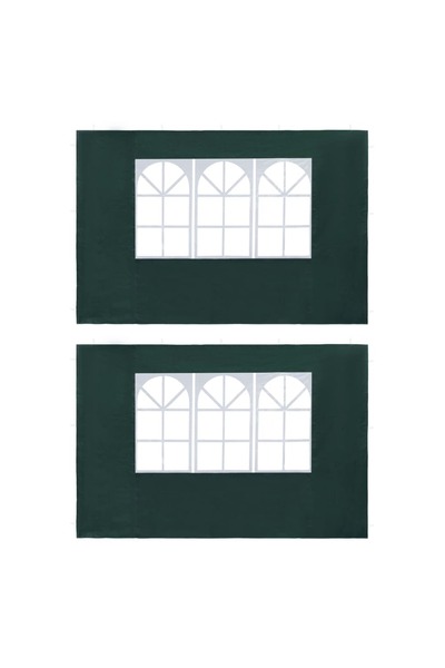 Concept Perete lateral cort petrecere, 2 buc, verde, PE, cu fereastră