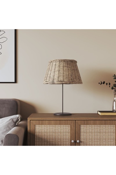 Concept Καπέλο φωτιστικού, καφέ, Ø50x30 cm, ψάθα