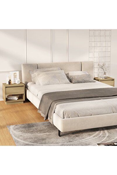 Concept Κομοδίνα, δρυς sonoma, 2 τεμ., 45x34x44 εκ., μοριοσανίδα