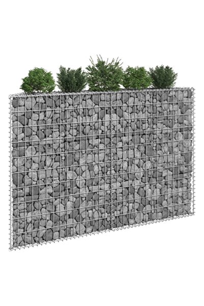 Concept Τραπεζοειδές υπερυψωμένο κρεβάτι συρματοκιβωτίων, 150x20x100 cm, γαλβ...