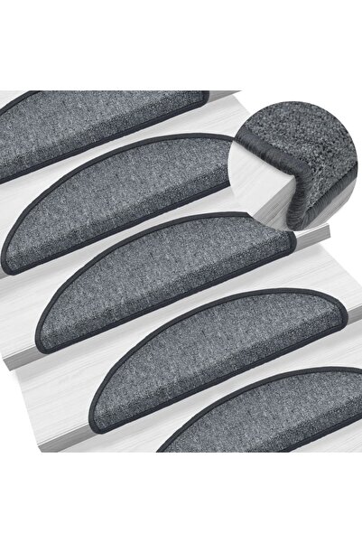 Concept Πατάκια σκαλοπατιών, 15 τεμ., σκούρο γκρι, 56x17x3 cm