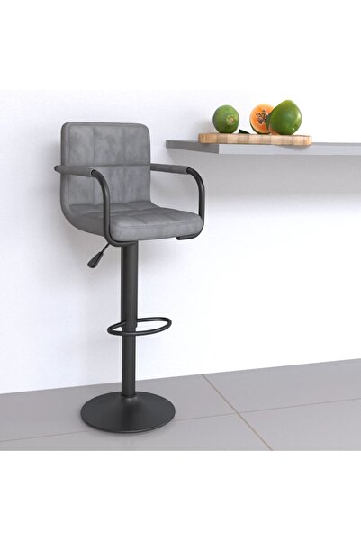 Concept Σκαμπό μπαρ, ανοιχτό γκρι, Βελούδο