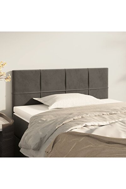 Concept Tăblie de pat, gri închis, 90x5x78/88 cm, catifea