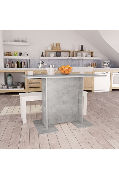 Concept Τραπέζι κουζίνας, γκρι σκυροδέματος, 110x60x75 cm, μοριοσανίδα