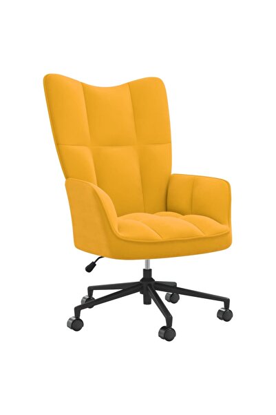 Concept Scaun de relaxare, galben muștar, catifea