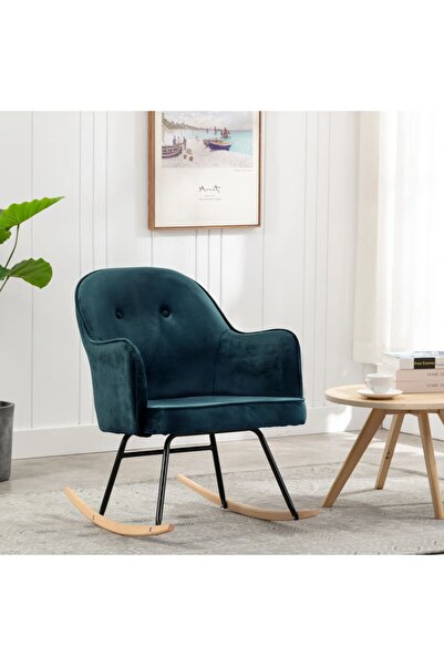 Concept Κουνιστή πολυθρόνα, μπλε, Βελούδο