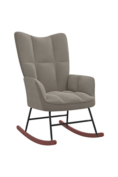 Concept Κουνιστή πολυθρόνα, ανοιχτό γκρι, Βελούδο