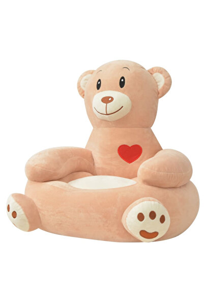 Concept Scaun din pluș pentru copii cu model urs, maro