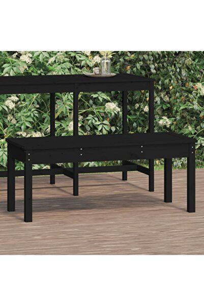 Concept Παγκάκι κήπου, μαύρο, 109x44x45 cm, μασίφ ξύλο πεύκου