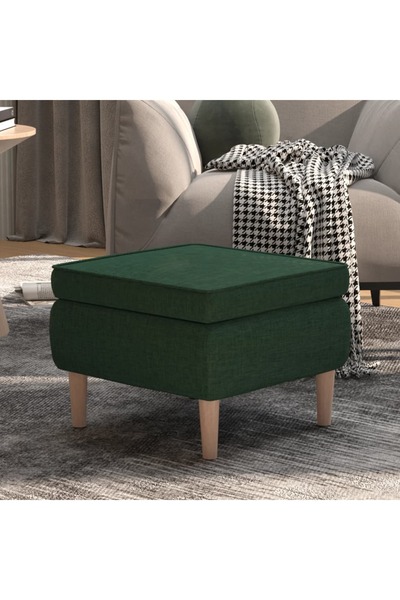 Concept Καρέκλα με ξύλινα πόδια, σκούρο πράσινο, ύφασμα