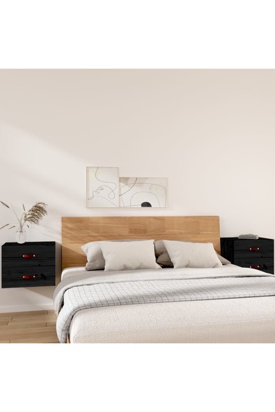 Concept Noptiere de perete, 2 buc., negru, 50x36x40 cm