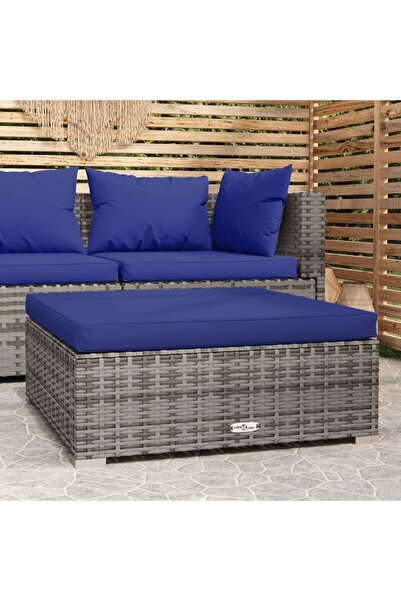 Concept Υποπόδιο κήπου με Μαξιλάρι, γκρι, 70x70x30 cm, πολυρατάν