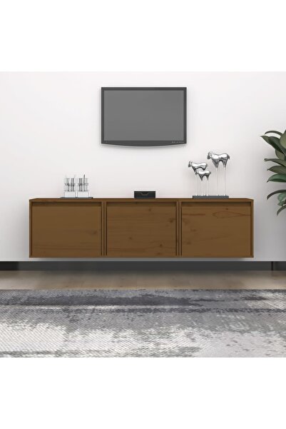 Concept Comode TV, 3 buc., maro miere, lemn masiv de pin