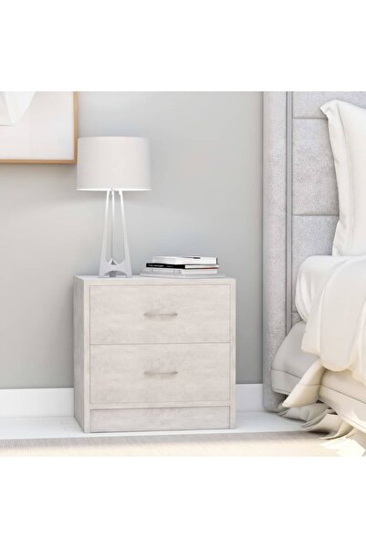 Concept Noptiere, 2 buc., gri beton, 40 x 30 x 40 cm, PAL