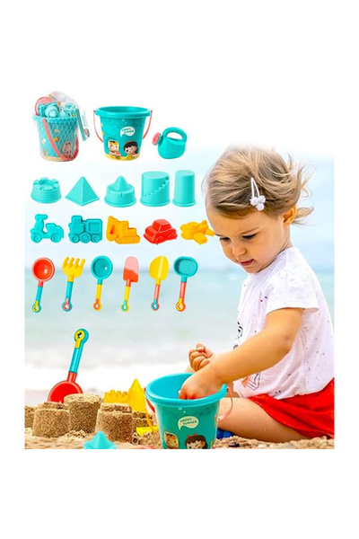 FLYPRO Sand Kids 18-Pieces Beach Play Toys With Mesh Bag
