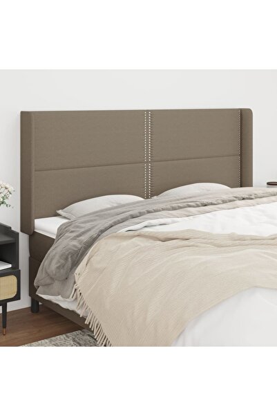 Concept Tăblie de pat cu aripioare gri taupe 203x16x118/128 cm textil