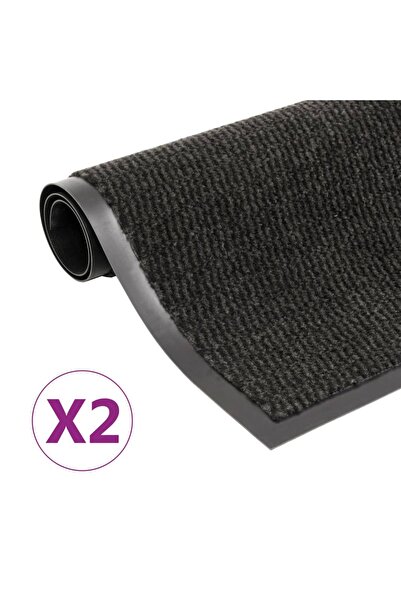 Concept Πατάκια πόρτας κατά της σκόνης, 2 τεμ., μαύρα, 60x90 cm, ορθογώνια