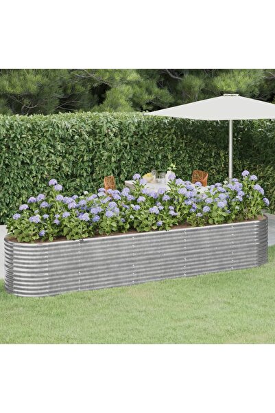 Concept Jardinieră argintiu 368x80x68 cm oțel vopsit electrostatic