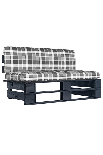 Concept Καναπές κήπου από παλέτες, μαύρο, επεξεργασμένο ξύλο πεύκου