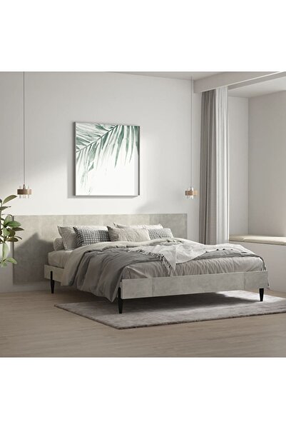 Concept Tăblie de pat/ perete, gri beton, 240x1,5x80 cm, lemn prelucrat