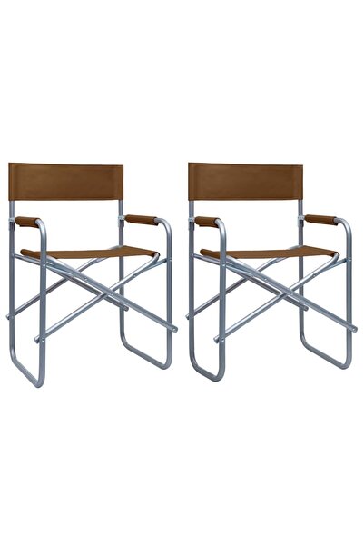 Concept Καρέκλες σκηνοθέτη, 2 τεμ., καφέ, ατσάλι