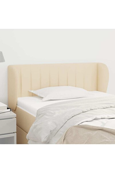 Concept Tăblie de pat cu aripioare crem 83x23x78/88 cm material textil