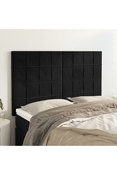 Concept Tăblii de pat, 4 buc, negru, 72x5x78/88 cm, catifea