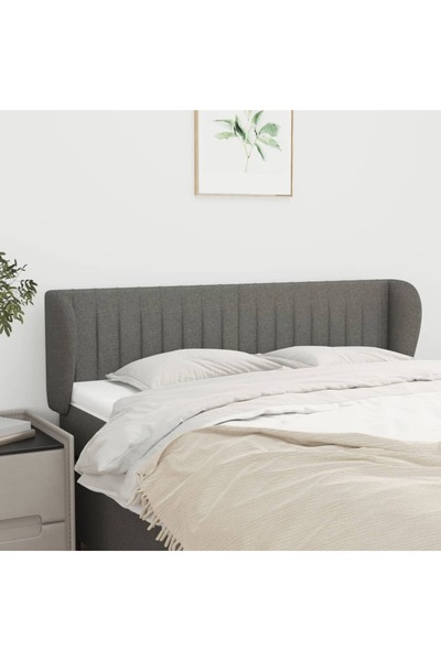 Concept Tăblie de pat cu aripioare gri închis 147x23x78/88 cm textil