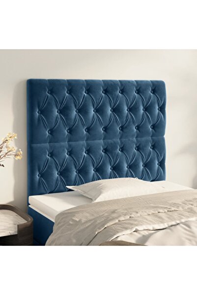 Concept Κομοδίνα, 2 τεμ., σκούρο μπλε, 90x7x78/88 cm, Βελούδο