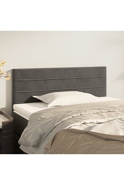 Concept Tăblie de pat, gri închis, 90x5x78/88 cm, catifea
