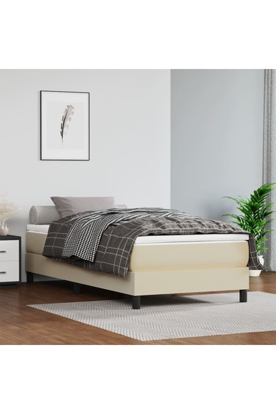 Concept Στρώμα κρεβατιού με ελατήρια, κρεμ, 100x200x20 cm, οικολογικό Δερμάτινο