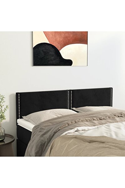 Concept Tăblii de pat, 2 buc., negru, 72x5x78/88 cm, catifea