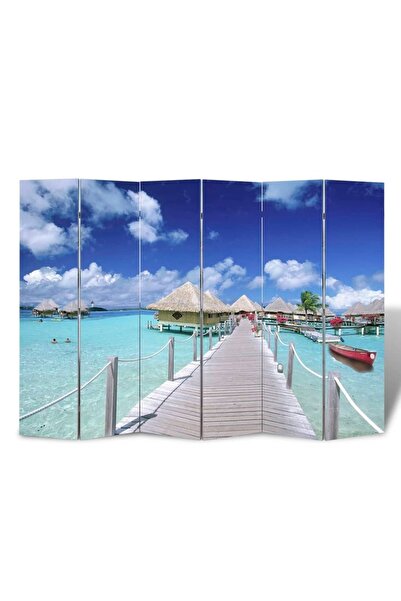 Concept Paravan de cameră pliabil, 217 x 170 cm, plajă