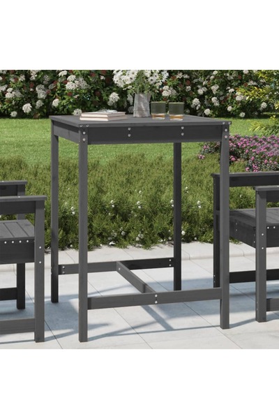 Concept Τραπέζι κήπου, γκρι, 82,5x82,5x110 εκ., μασίφ ξύλο πεύκου