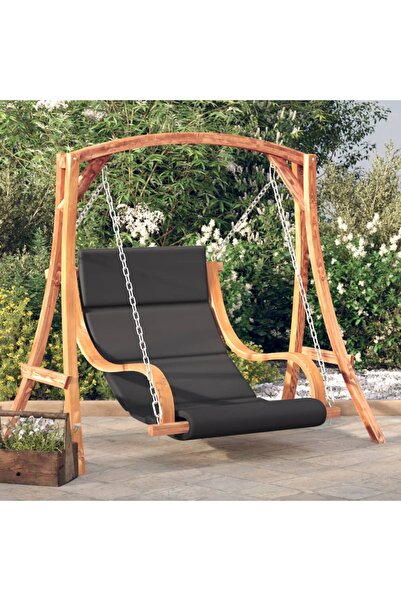 Concept Κουνιστή πολυθρόνα με Μαξιλάρι, από μασίφ ξύλο ελάτης με φινίρισμα τικ