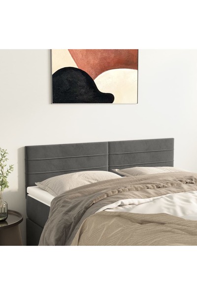 Concept Κομοδίνα, 2 τεμ., σκούρο γκρι, 72x5x78/88 cm, Βελούδο