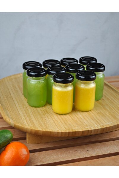 Qualitev 10 Pieces Transparent Glass Shot Detox Bottle 67 ml Leak-Proof Black...